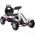 Homcom Kart Pedale Copii – Scaun Reglabil, Roti Gonflabile