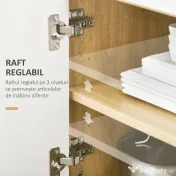 Dulap pentru Cuptorul cu Microunde, Dulap de Bucatarie cu Dulap de Depozitare, Sertar, Camera de Zi 58x40x118cm HOMCOM | Aosom Romania 