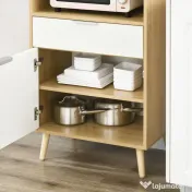 Dulap pentru Cuptorul cu Microunde, Dulap de Bucatarie cu Dulap de Depozitare, Sertar, Camera de Zi 58x40x118cm HOMCOM | Aosom Romania 