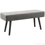 HOMCOM Bancă Tapițată pentru Dormitor din Catifea cu Picioare din Oțel, 100x36x45cm, Gri