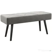 HOMCOM Danca Depozitare, Velvet Tapițat, cu Picioare de Oțel, pentru Dormitor, Living, Sufragerie, Hol, 100x36x45 cm, Gri | Aosom Romania