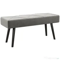 HOMCOM Danca Depozitare, Velvet Tapițat, cu Picioare de Oțel, pentru Dormitor, Living, Sufragerie, Hol, 100x36x45 cm, Gri | Aosom Romania