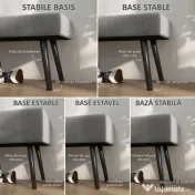 HOMCOM Danca Depozitare, Velvet Tapițat, cu Picioare de Oțel, pentru Dormitor, Living, Sufragerie, Hol, 100x36x45 cm, Gri | Aosom Romania