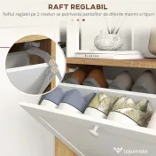 HOMCOM Dulap Ingust pentru Pantofi, Dulap Ingust pentru Depozitarea Pantofilor cu 2 Sertare Rabatabile, Pantofar | Aosom Romania 