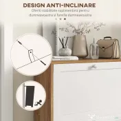 HOMCOM Dulap Ingust pentru Pantofi, Dulap Ingust pentru Depozitarea Pantofilor cu 2 Sertare Rabatabile, Pantofar | Aosom Romania 