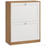 HOMCOM Dulap Pantofi ingust – 2 Sertare Rabatabile, Compact