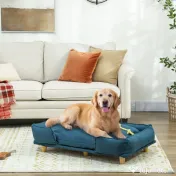 PawHut Canapea pentru Câini până la 30 kg cu Pernă Detașabilă, 96x66x24 cm, Albastru | Aosom Romania 