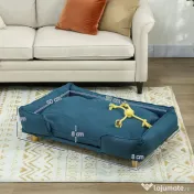 PawHut Canapea pentru Câini până la 30 kg cu Pernă Detașabilă, 96x66x24 cm, Albastru | Aosom Romania 