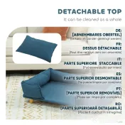 PawHut Canapea pentru Câini până la 30 kg cu Pernă Detașabilă, 96x66x24 cm, Albastru | Aosom Romania 