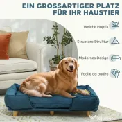 PawHut Canapea pentru Câini până la 30 kg cu Pernă Detașabilă, 96x66x24 cm, Albastru | Aosom Romania 