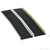 HOMCOM Rampă pliabilă și antiderapantă pentru scaun cu rotile din aluminiu, 152x73cm, Capacitate 272kg