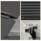 HOMCOM Rampă pliabilă și antiderapantă pentru scaun cu rotile din aluminiu, 152x73cm, Capacitate 272kg