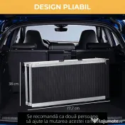 HOMCOM Rampă pliabilă și antiderapantă pentru scaun cu rotile din aluminiu, 152x73cm, Capacitate 272kg