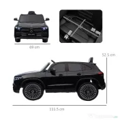 HOMCOM Mașină Electrică pentru Copii 3-8 Ani cu Telecomandă și Claxon, Negru, 111.5x69x52.5 cm | Aosom Romania 