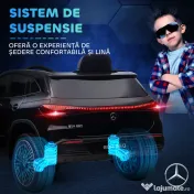 HOMCOM Mașină Electrică pentru Copii 3-8 Ani cu Telecomandă și Claxon, Negru, 111.5x69x52.5 cm | Aosom Romania 