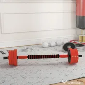 SPORTNOW Set de Greutăți pentru Sală 4 în 1 din Plastic și Nisip, Roșu | Aosom Romania 