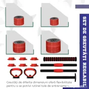 SPORTNOW Set de Greutăți pentru Sală 4 în 1 din Plastic și Nisip, Roșu | Aosom Romania 