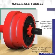 SPORTNOW Set de Greutăți pentru Sală 4 în 1 din Plastic și Nisip, Roșu | Aosom Romania 