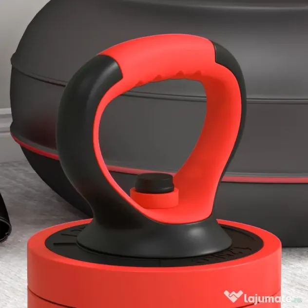 SPORTNOW Set de Greutăți pentru Sală 4 în 1 din Plastic și Nisip, Roșu | Aosom Romania