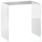 HOMCOM Masă Laterală Acrilică Fără Colturi, Margini Rotunjite, Spațiu Depozitare, 53.3x30.5x53.3cm, Transparent | Aosom Romania