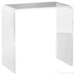 HOMCOM Măsuță de Cafea din Acril în Formă de U, cu Margini Netede și Colțuri Rotunjite, 53.5x30.5x53.5 cm, Transparentă