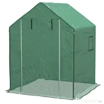 Outsunny Husa de Rezerva PE pentru Sera Calda 140x143x190cm cu Usa Rulabila Ferestre Plasa Verde | Aosom Romania