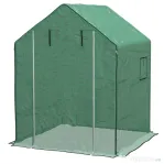 Outsunny Husă PE pentru Seră de Grădină cu Ușă cu Fermoar și Ferestre, 140x143x190cm, Verde