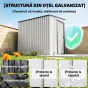Outsunny magazie grădină căsuță de unelte pentru grădină 154x206.5x160/181 cm alb | Aosom Romania 