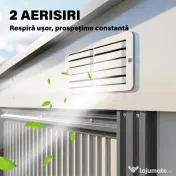 Outsunny magazie grădină căsuță de unelte pentru grădină 154x206.5x160/181 cm alb | Aosom Romania 