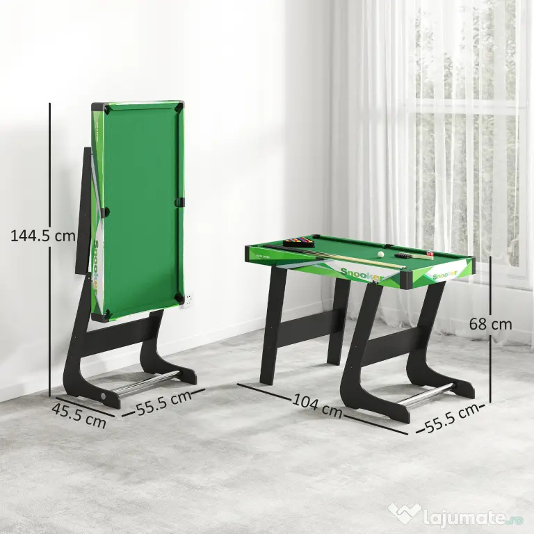 SPORTNOW Masă de Biliard Pliabilă cu Accesorii pentru Adulți și Tineri 104x55.5x68cm | Aosom Romania