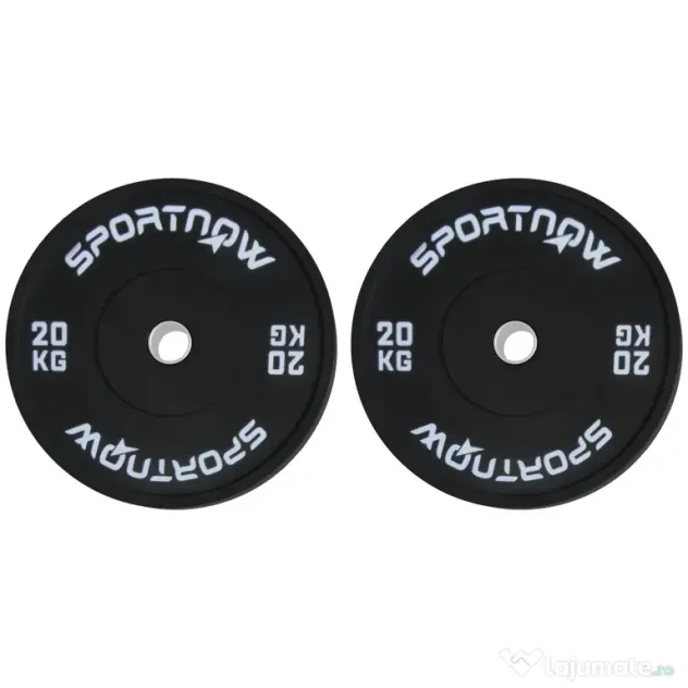 SPORTNOW Set 2 Placi Greutati Olimpice 20 kg Cauciuc pentru Haltere Orificiu 5 cm Acasa Sala | Aosom Romania