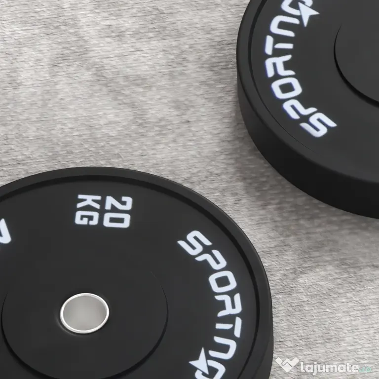 SPORTNOW Set 2 Placi Greutati Olimpice 20 kg Cauciuc pentru Haltere Orificiu 5 cm Acasa Sala | Aosom Romania