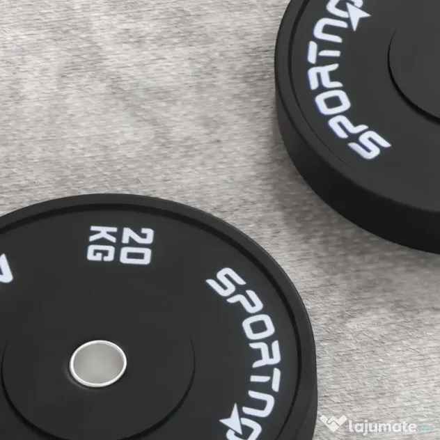 SPORTNOW Set 2 Placi Greutati Olimpice 20 kg Cauciuc pentru Haltere Orificiu 5 cm Acasa Sala | Aosom Romania