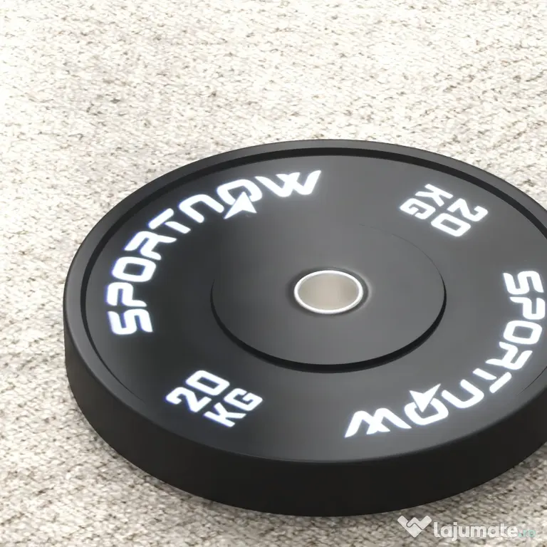 SPORTNOW Set 2 Placi Greutati Olimpice 20 kg Cauciuc pentru Haltere Orificiu 5 cm Acasa Sala | Aosom Romania