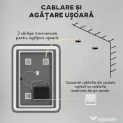 kleankin Oglindă LED, pentru Baie și Machiaj,lumina Reglabilă cu 3 Temperaturi de Culoare, Design anti-aburire, 70x50 cm, Argintiu | Aosom Romania