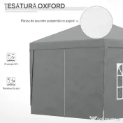 Outsunny Foișor de Grădină Impermeabil, cu Panouri Laterale Pliabile din Oțel și Acoperiș, 2,95x2,95x2,58 m, Verde | Aosom Romania 