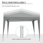 Outsunny Foișor de Grădină Impermeabil, cu Panouri Laterale Pliabile din Oțel și Acoperiș, 2,95x2,95x2,58 m, Verde | Aosom Romania 