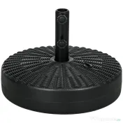 Outsunny Suport Rotund 29kg, 51cm Diametru, pentru Umbrelă Soare, Efect Ratan, Bază Rezistentă din Plastic | Aosom Romania 