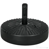 Outsunny Suport Rotund 29kg, 51cm Diametru, pentru Umbrelă Soare, Efect Ratan, Bază Rezistentă din Plastic | Aosom Romania
