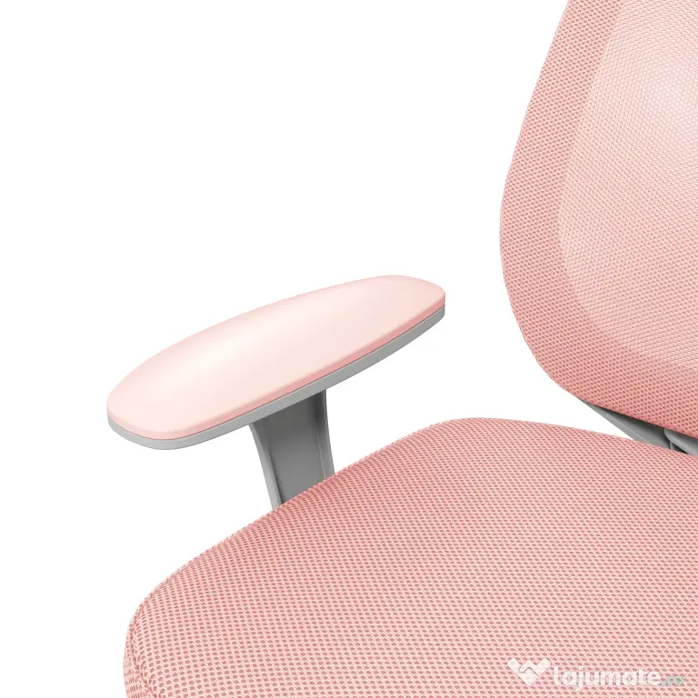 Vinsetto Scaun Birou Roz Respirabil cu Inaltime Reglabila Scaun Rabatabil cu 5 Roti cu Inclinare 55x48x82.5-94.5 cm | Aosom Romania
