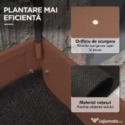 Outsunny Strat de Gradină Înălțat cu Acoperiș de Sera, Jardiniera Mobilă cu Roți și Raft Inferior pentru Legume, Flori, Ierburi | Aosom Romania