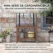 Outsunny Strat de Gradină Înălțat cu Acoperiș de Sera, Jardiniera Mobilă cu Roți și Raft Inferior pentru Legume, Flori, Ierburi | Aosom Romania