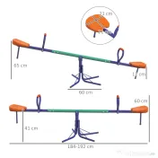 Outsunny Balansoar rotativ la 360° pentru copii intre 3-8 ani 