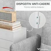 HOMCOM Comodă Elegantă cu Deschidere Touch, 2 Dulapuri și 2 Sertare, pentru Living și Dormitor, 79x36x74cm, Alb Lucios | Aosom Romania 