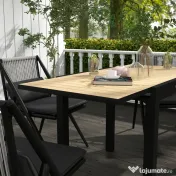 Outsunny Masă extensibilă pentru terasă, cu 4-6 locuri, 81-162 cm | Aosom Romania 