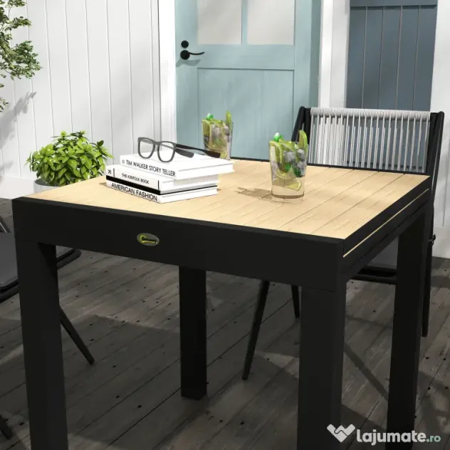 Outsunny Masă extensibilă pentru terasă, cu 4-6 locuri, 81-162 cm | Aosom Romania