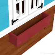 Outsunny Casuta de Joaca din Lemn pentru Copii pentru Exterior si Interior, Casa Wendy din Lemn cu Usi, Ferestre, Ghivece, Maro Inchis 