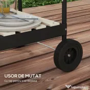 Outsunny Gratar Barbecue cu Carbune cu Inaltime Reglabila a Gratarului, Carucior Portabil pentru Gratar cu Dispozitiv de Colectare a Cenusii si Roti 