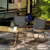 Outsunny Set 2 Scaune de Camping Pliabile cu Cotiere, 54x59x78 cm, Gri Închis | Aosom Romania