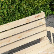 Outsunny Bancă de Grădină cu 2 Locuri, din Lamele cu Mânere în Formă de Roată de Căruță, din Lemn, 105,5x56x79 cm, Culoare Lemn 